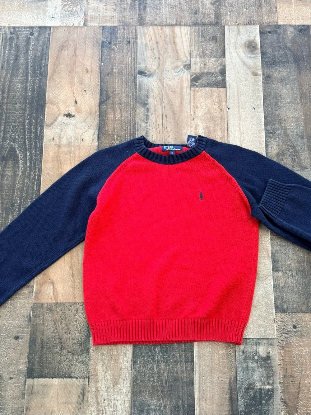 Polo Ralph Lauren Kids Colorblock Cotton Knit Sweater Size Small